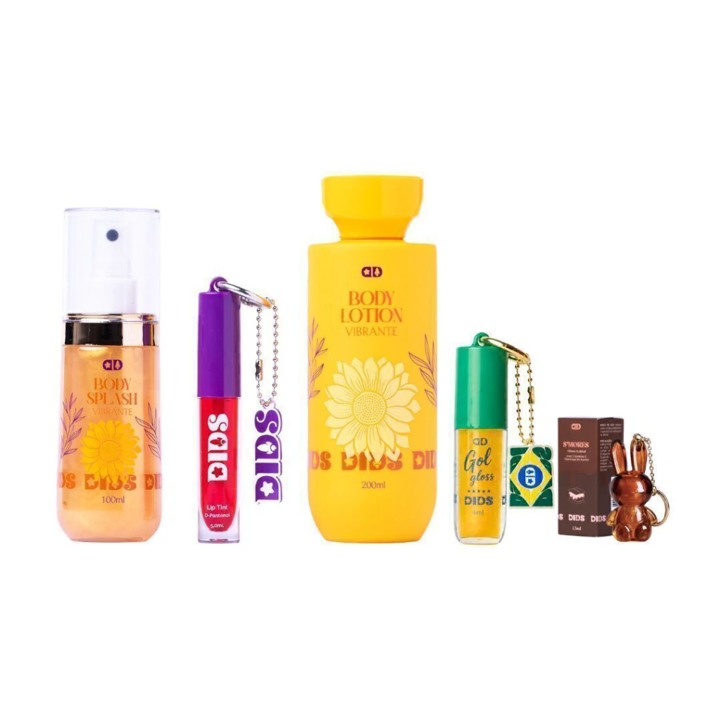 Kit copa - Gol Gloss + Kit Girassol + Lip Oil Coelhinho DIDS